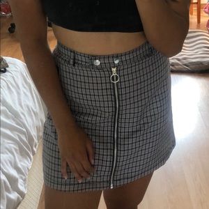 Purple plaid skirt